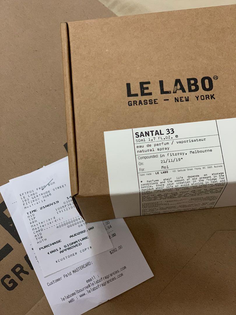 BN Le Labo Santal 33 Eau De Parfum (50ml), Beauty & Personal ...