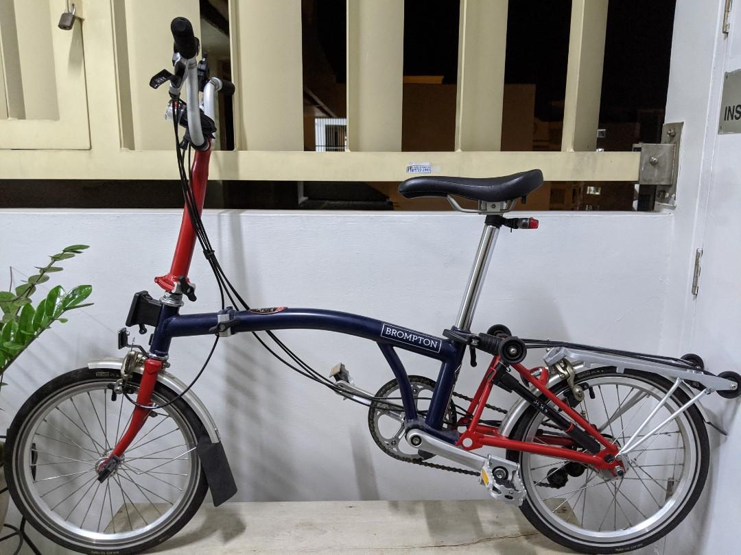 Brompton bike model M6R tempest blue red