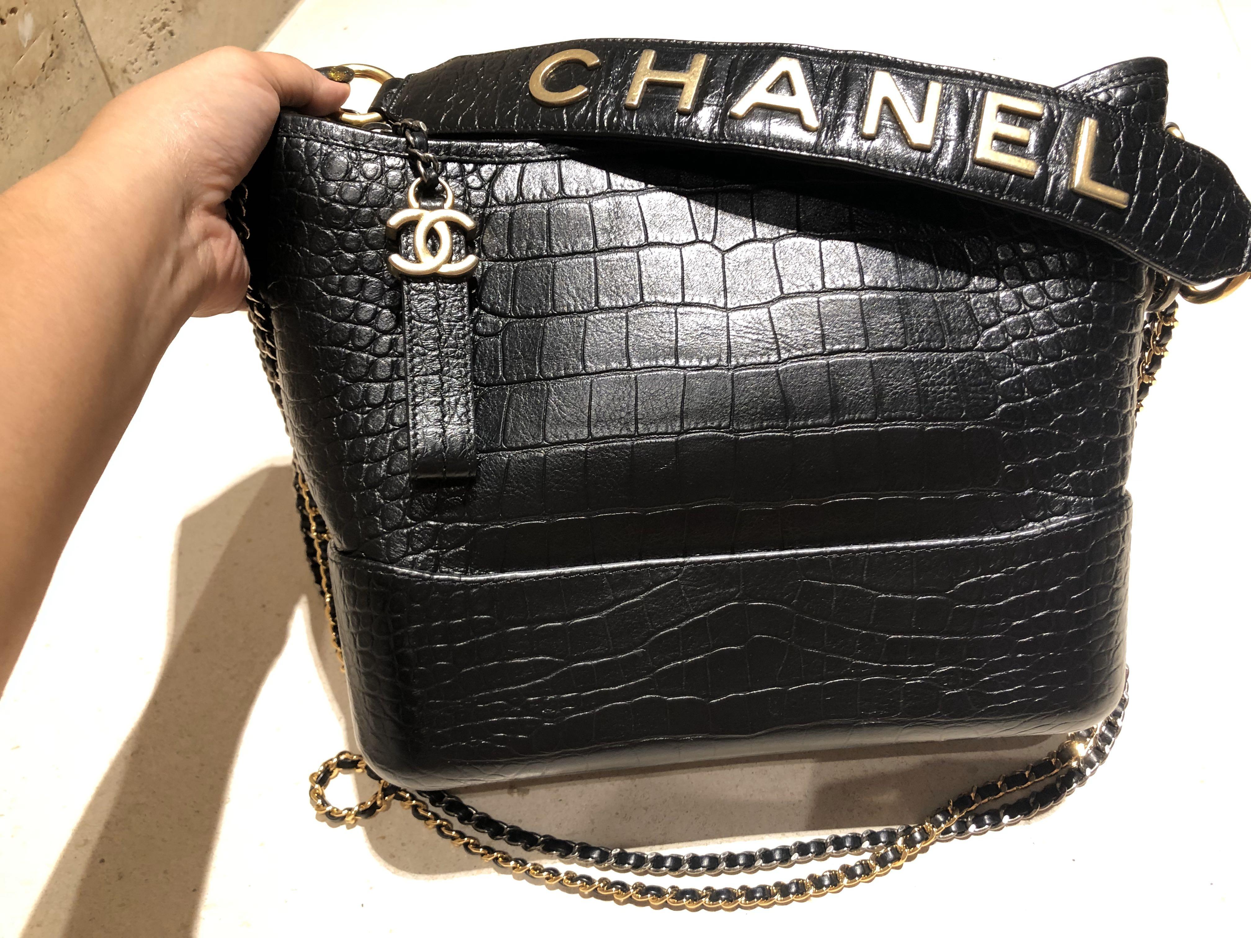 Chanel Gabrielle Crocodile Embossed Calfskin Small Hobo  Unboxing  Try  On  YouTube
