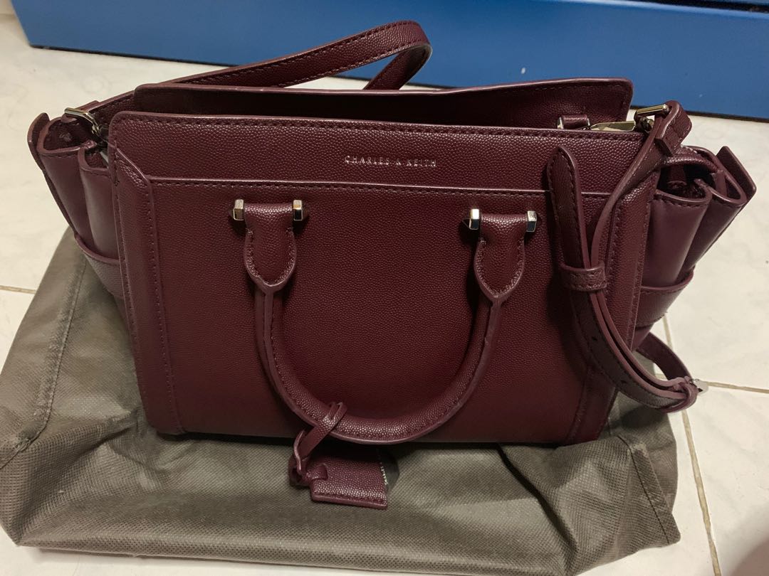 Charles Keith Maroon Handbag Women s Fashion Bags Wallets