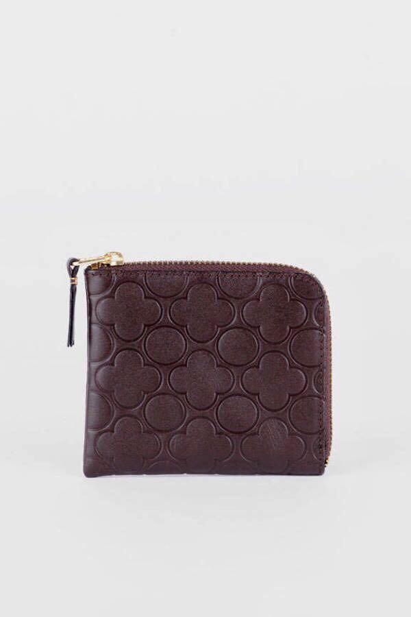 Comme des garcons cheap clover embossed zip wallet