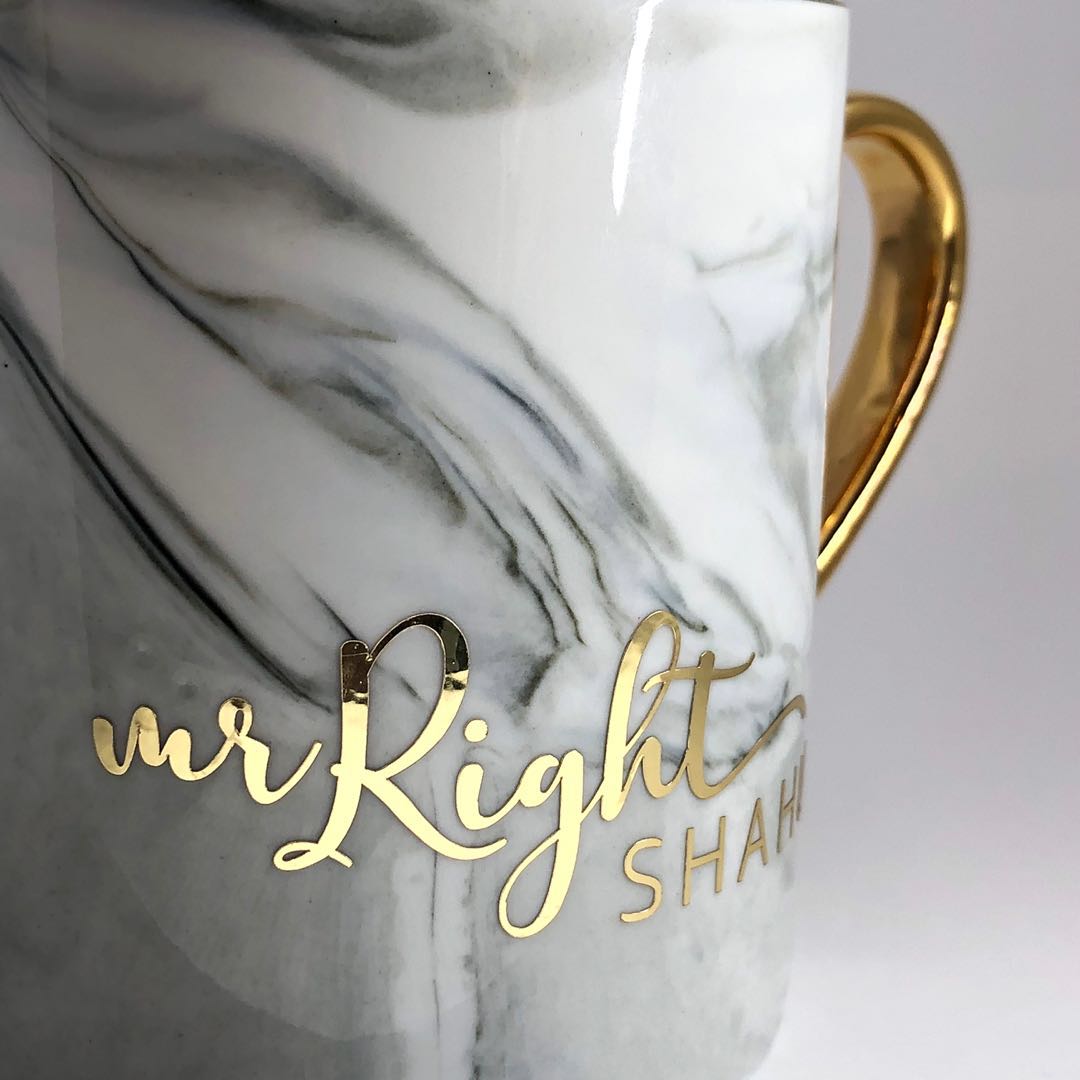 Customisable Grey Marble Mug | Perfect for anniversaries, birthdays or for your bridesmaids!