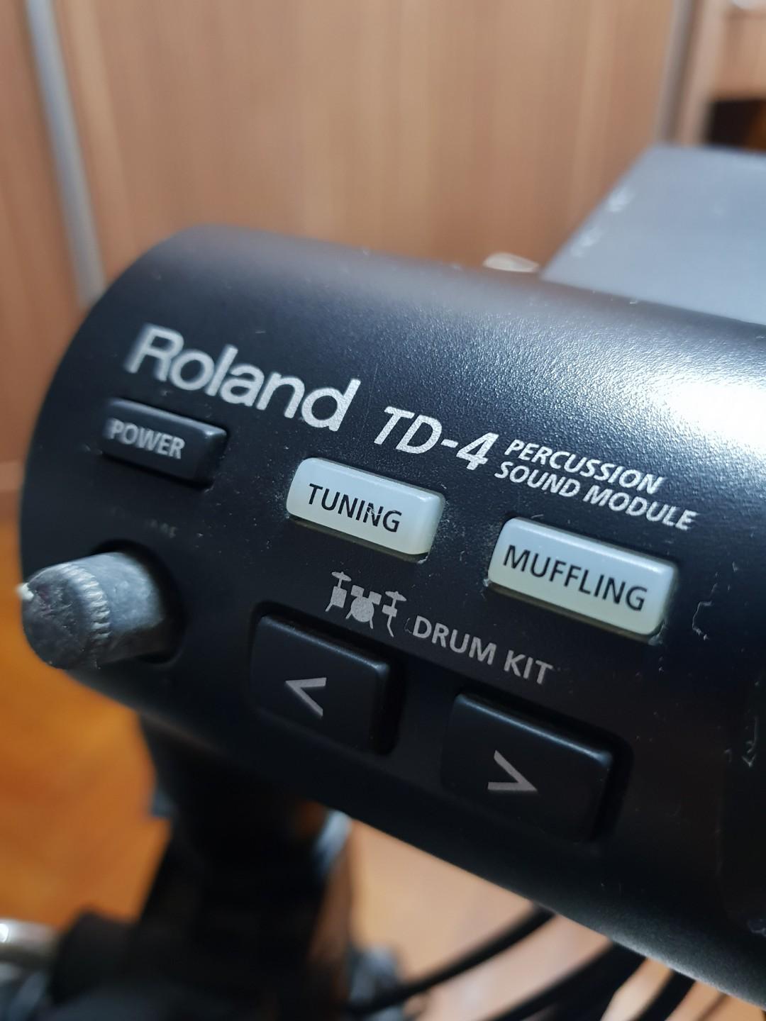 Drum Set (Category: Musical Instruments) located in Singapore. Submitted by yellowyolk (Listing ID 264508985, Image 2). Description: Roland TD-4 price of drum set with speaker and sticks holder at $1,400.