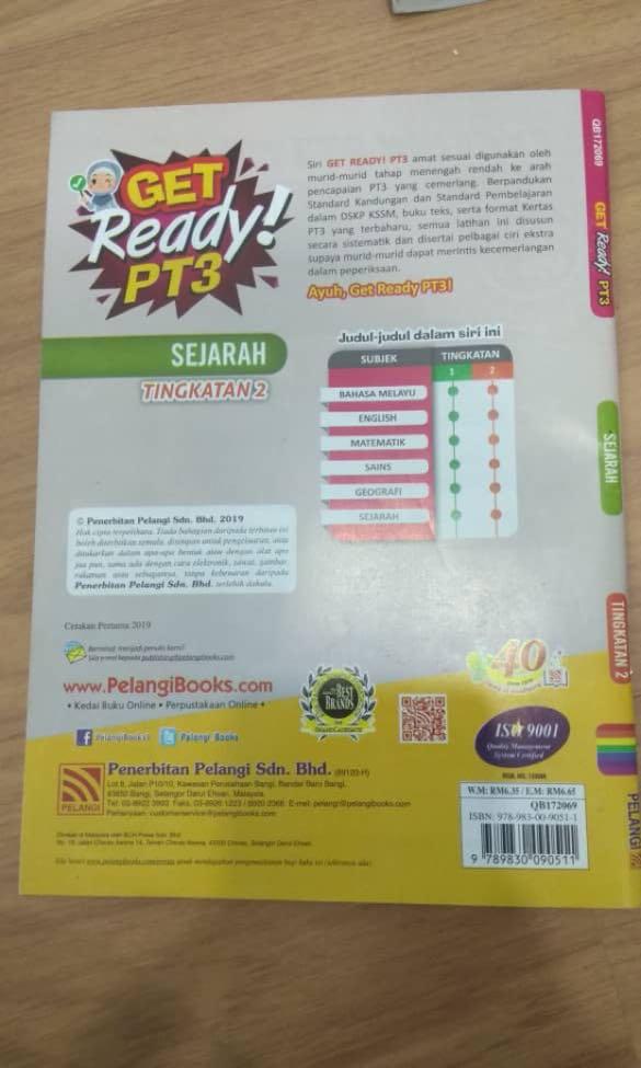 GET READY PT3 SEJARAH KSSM TINGKATAN 2, Hobbies & Toys, Books