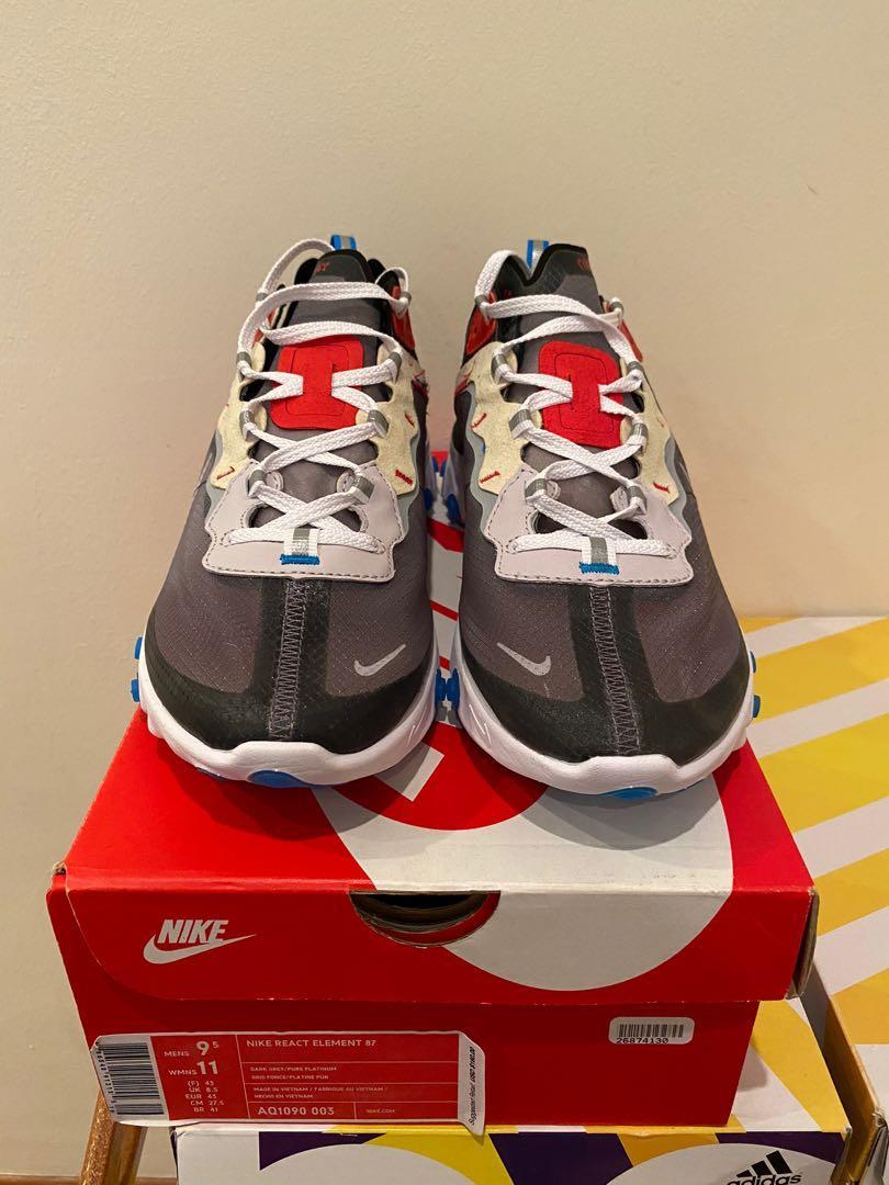 Nike react element 87 dark grey & pure platinum hotsell