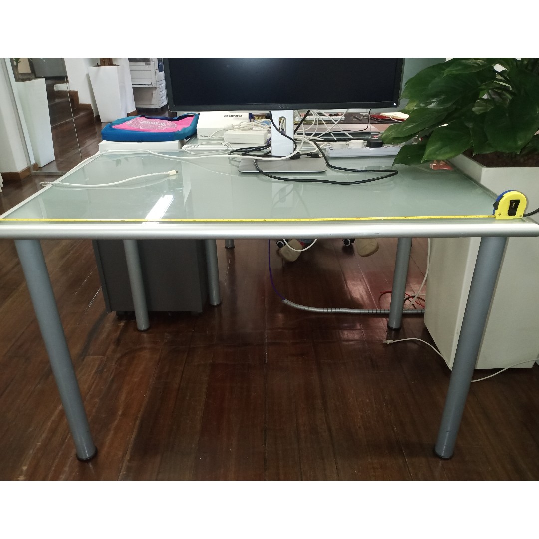 Office Glass Table, Furniture & Home Living, Furniture, Tables & Sets