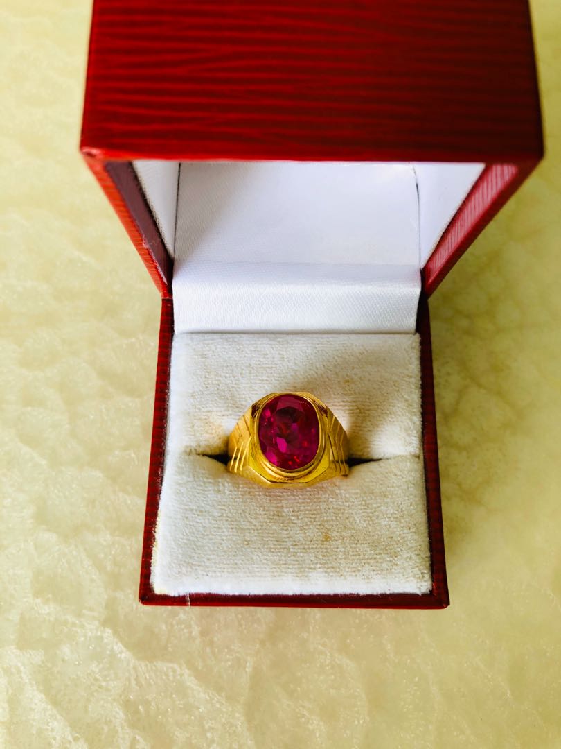Red cheap ring gold