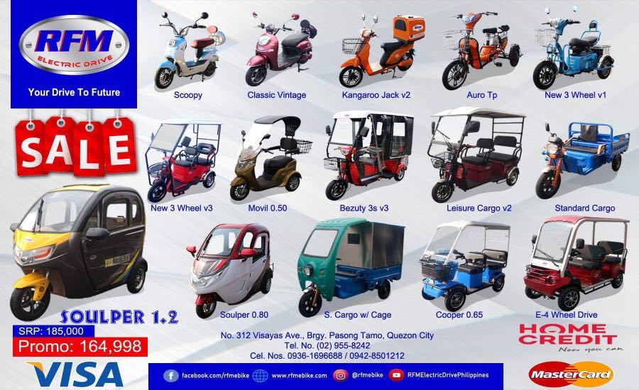 RFM electric Vehicles for Sale ebikes e-bike 3-wheel etrikes triwheel 4-wheels