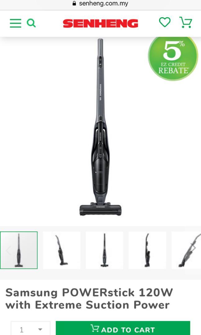 Samsung 18V POWERstick Vacuum (Cordless with detachable battery), TV