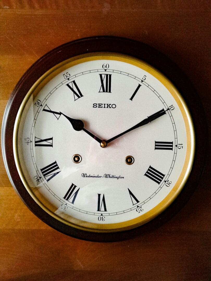 Wall Chime Clock - Westminster / Whittington - Seiko QXH202B, Furniture &  Home Living, Home Decor, Clocks on Carousell