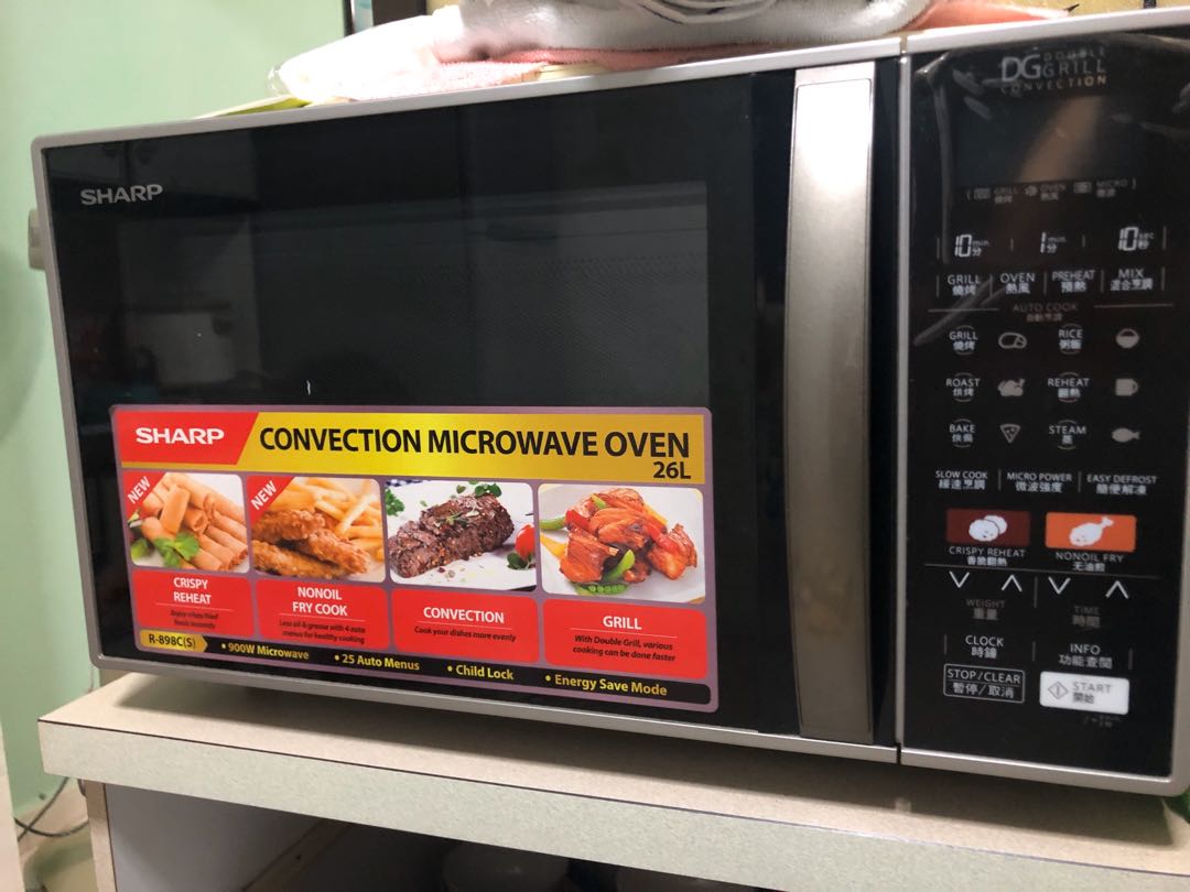 Sharp double grill convection microwave oven R898C(S), TV & Home Appliances, Kitchen Appliances