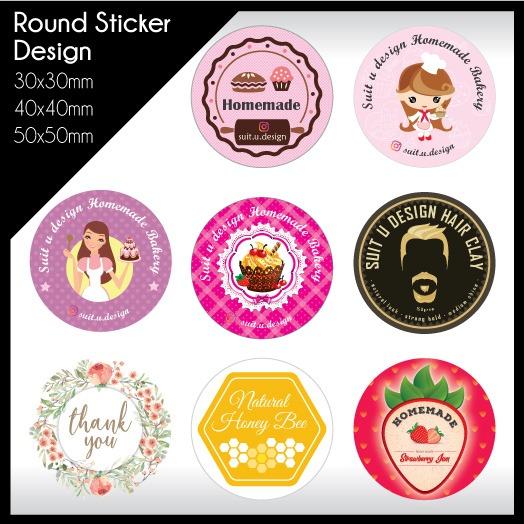 Suit U Design Round Sticker Design With Gloss Laminate 30x30mm Minimum 1000pcs Design Craft Artwork On Carousell