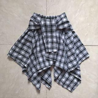 Korean Plaid Checkered Wrap Skirt