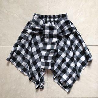 Korean Checkered Plaid Wrap Skirt