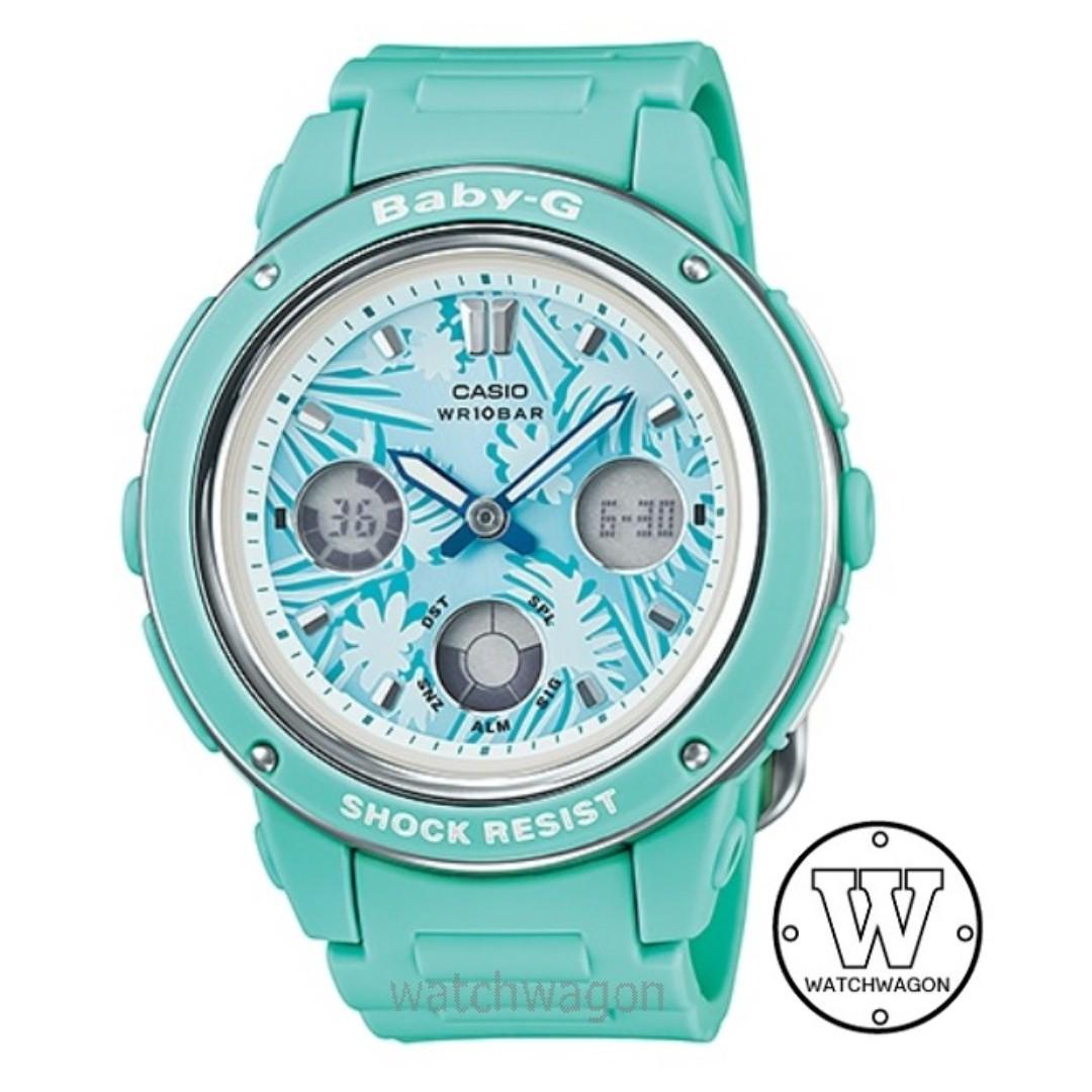 100 AUTHENTIC Mint Green Casio Baby G Floral Print BGA 150F 3A BGA 150 bga150 watch