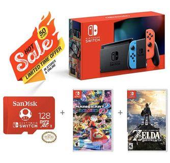 Nintendo Switch with Neon Blue and Neon Red Joy‑Con - HAC-001