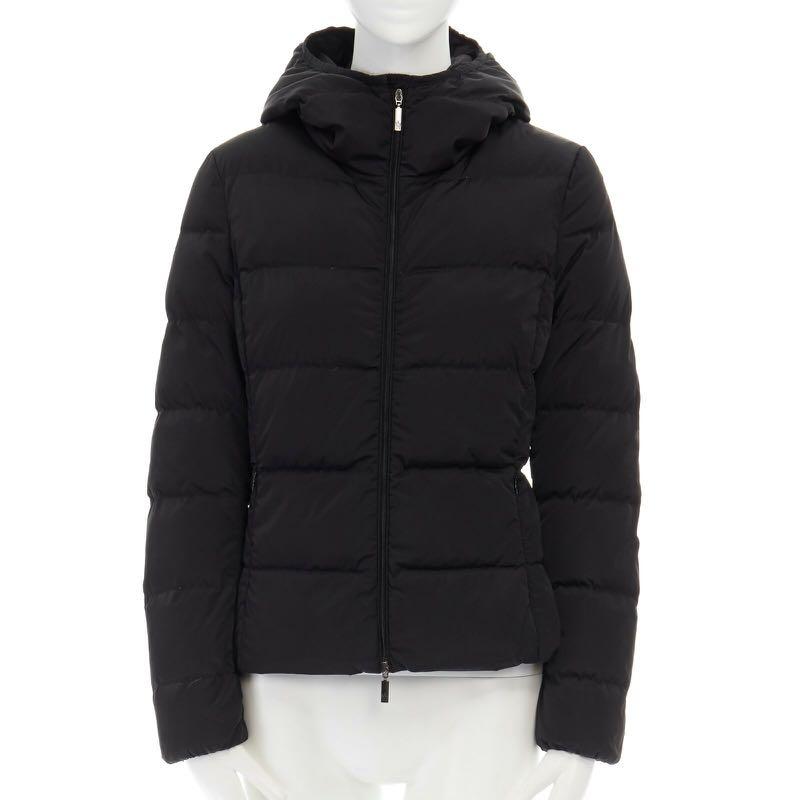 MONCLER Arum Giubbotto black down feather padded hooded fitted