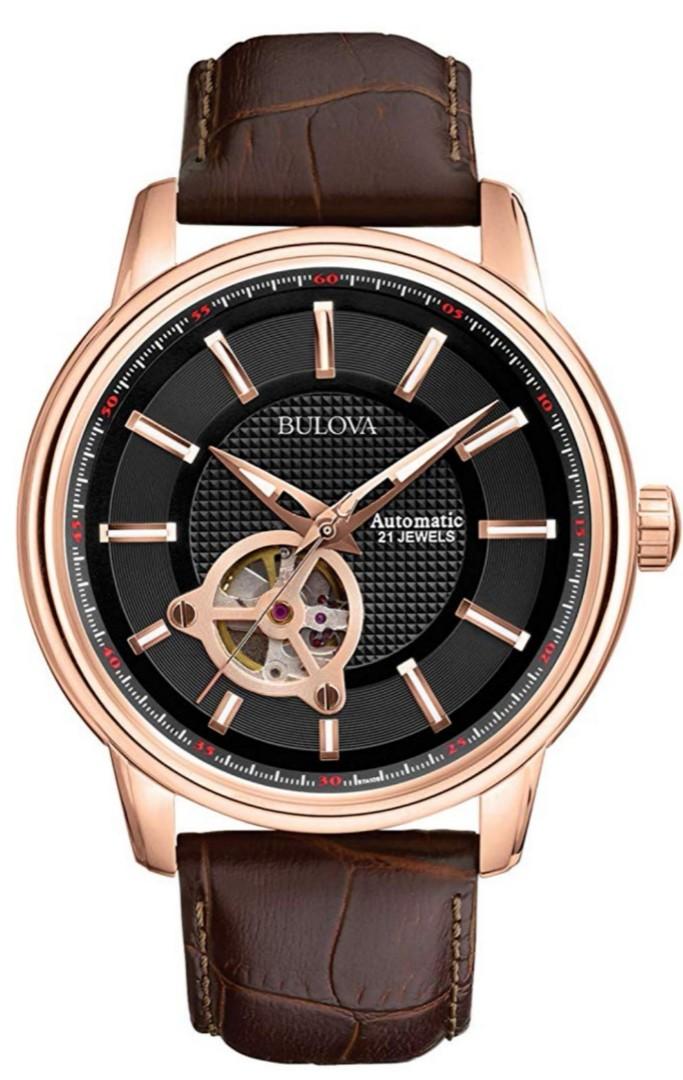 Bulova Men s Automatic Brown Strap Watch 21 jewel 97A109