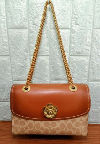 Coach parker tea top rose turnlock shoulder bag