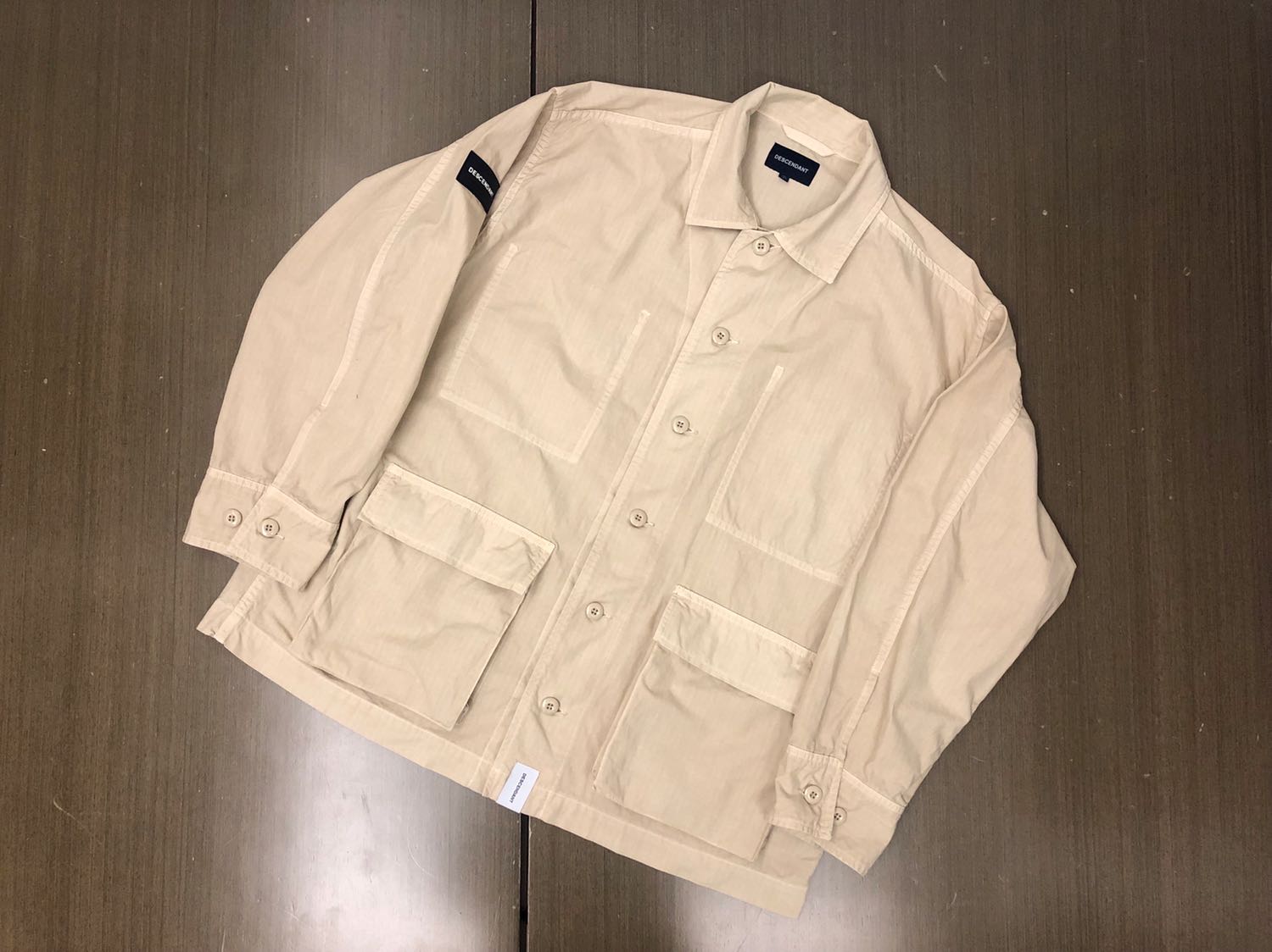 美品 19SS DESCENDANT DWU SATIN LS SHIRT OD