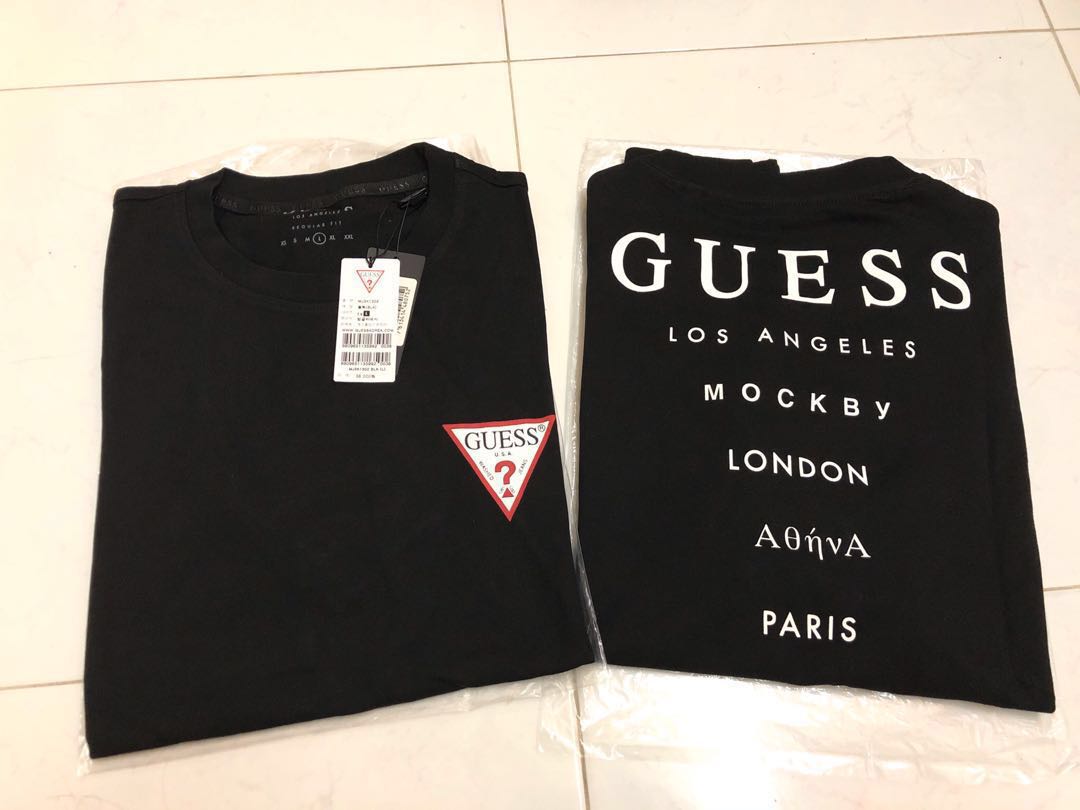 guess front logo t shirt