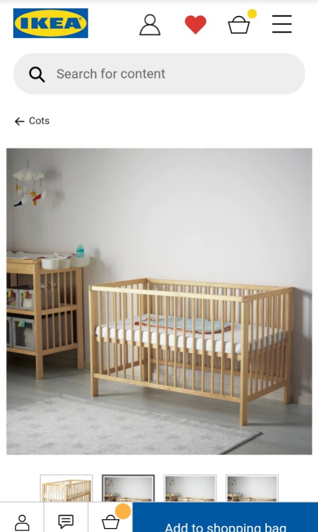 IKEA Gulliver Cot With Mattress, sheets, skirting, Babies & Kids, Cots