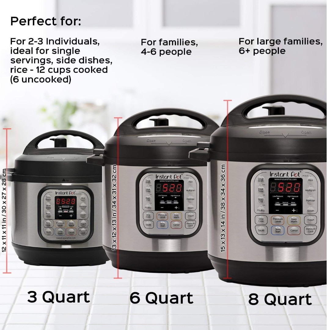 3 qt sales instant pot dimensions