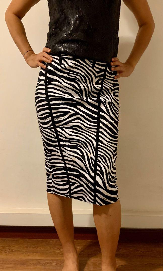 Karen Millen Zebra print pencil skirt