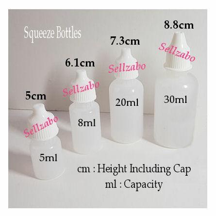New 1 Pc 5ml 8ml ml 30ml Bottles Plastic Squeeze Press Portable Water Solutions Liquid Lotion