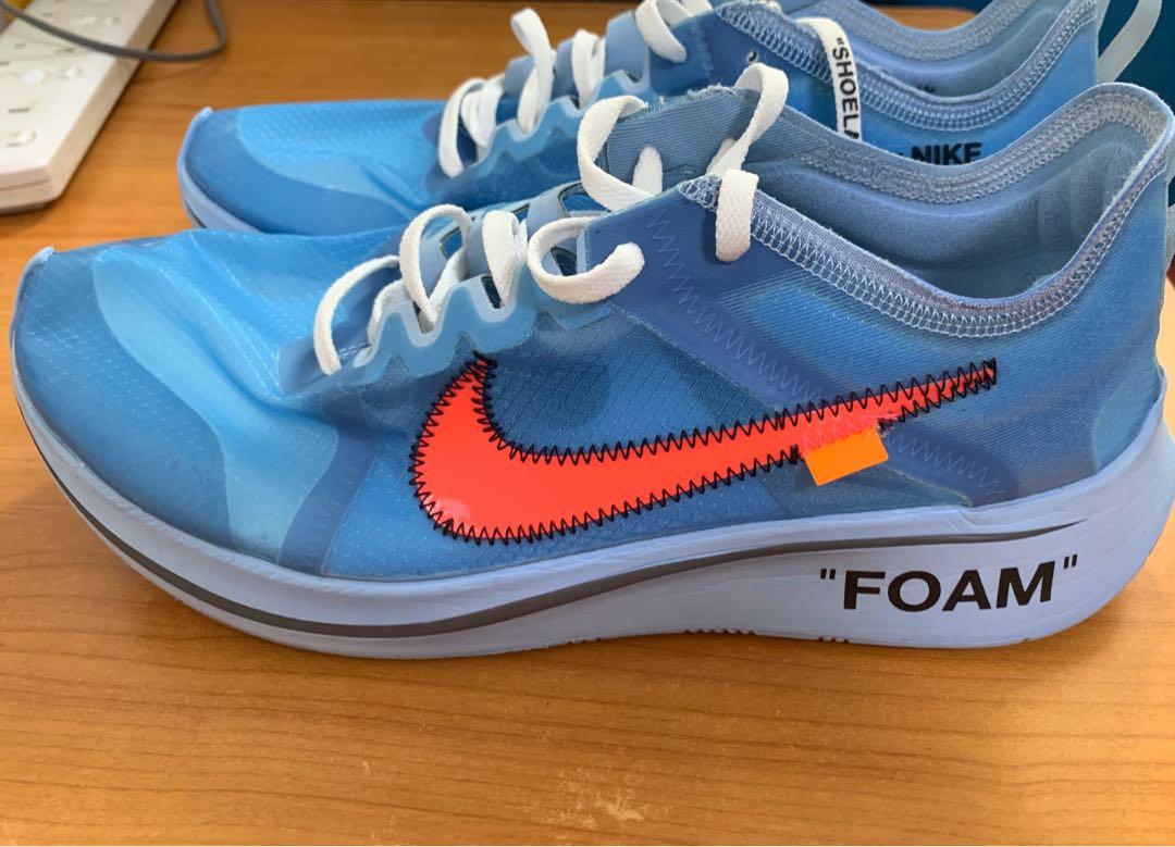 Nike zoom fly on sale off white blue