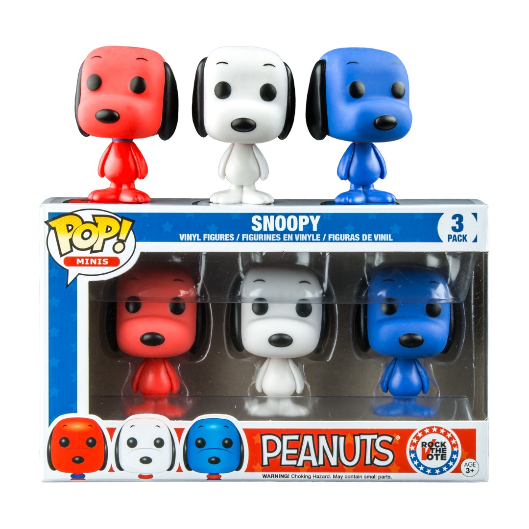 Peanuts Rock The Vote Snoopy Mini Funko Pop Vinyl Figure 3 Pack Hobbies Toys Toys Games On Carousell