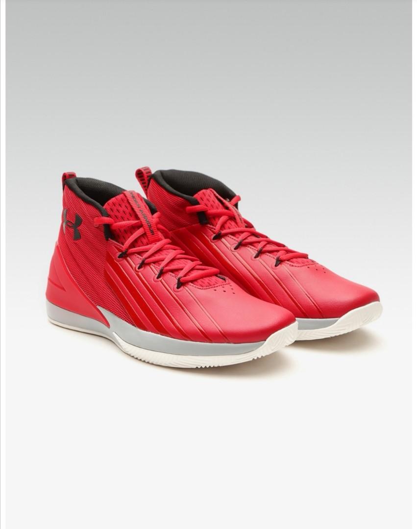UNDER ARMOUR Red Lockdown Basketball Shoes, Men's Fashion, Activewear Carousell