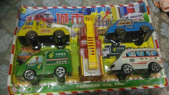 BNIB Car toy set ambulance toy fire truck toy