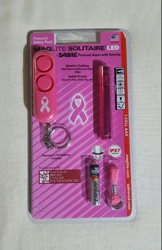 Maglite Pink Solitaire & Sabre Personal Alarm NBCF (Limited Edition) USA EDC Leatherman Gerber Spyderco
