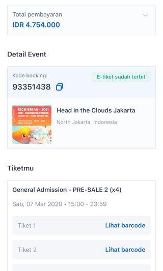 tiket Head In The Clouds READY FEST & VIP