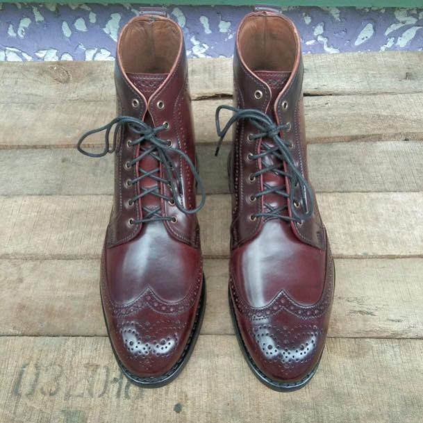 Brand New Shell Cordovan Allen Edmonds Dalton Boots Color 8 Burgundy 7 5 2e Dainite Sole Men S Fashion Footwear Dress Shoes On Carousell