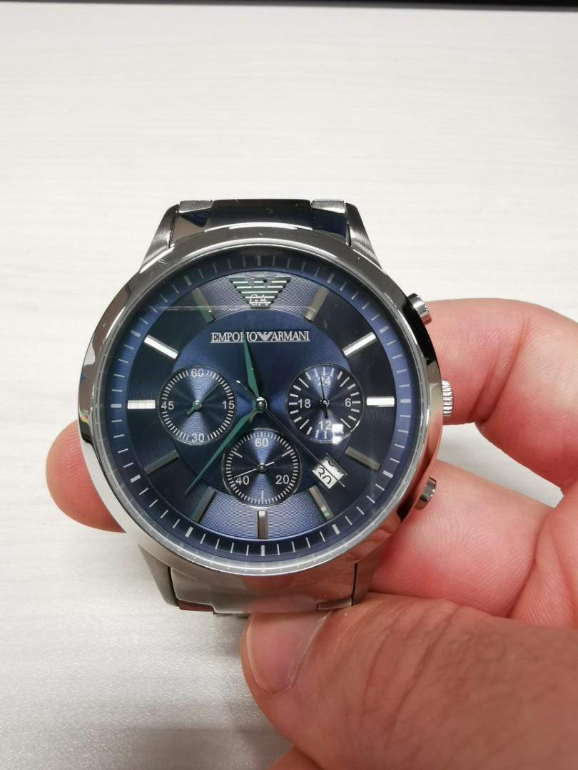 Emporio armani ar2448 men's chronograph watch with navy blue dial sale