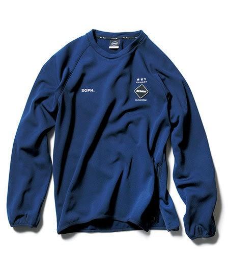 FCRB SIDE ZIP CREW NECK TOP navy jacket Bristol S sweater