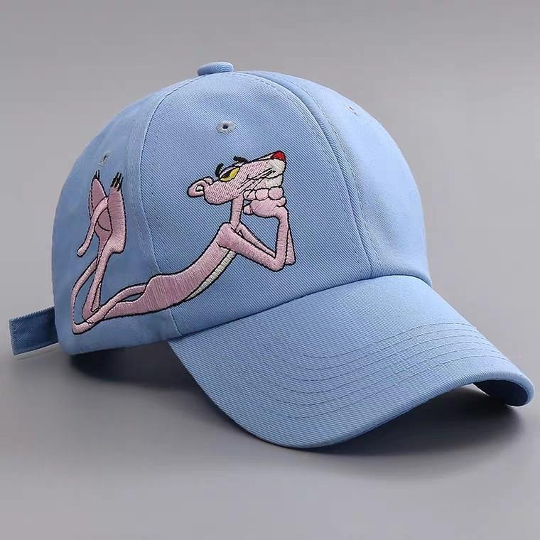 Korean pink panther baseball cap animal pattern cap men women cartoon