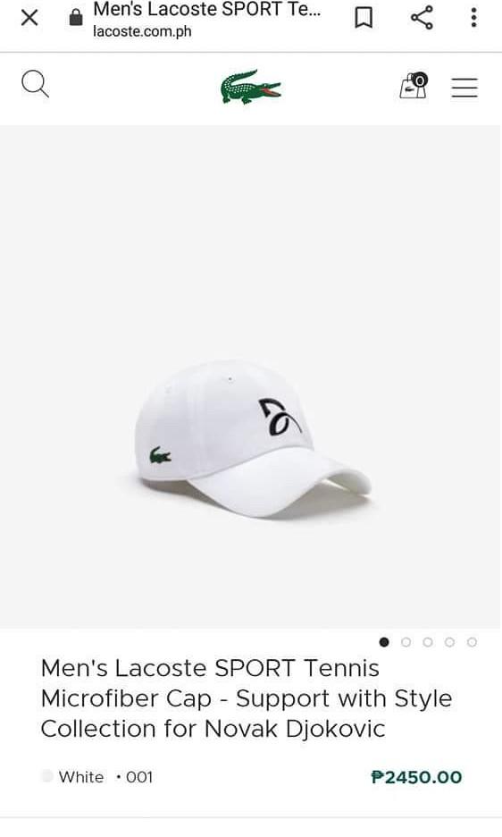 Lacoste Cap Novak Djokovic Men S Fashion Accessories Caps Hats On Carousell