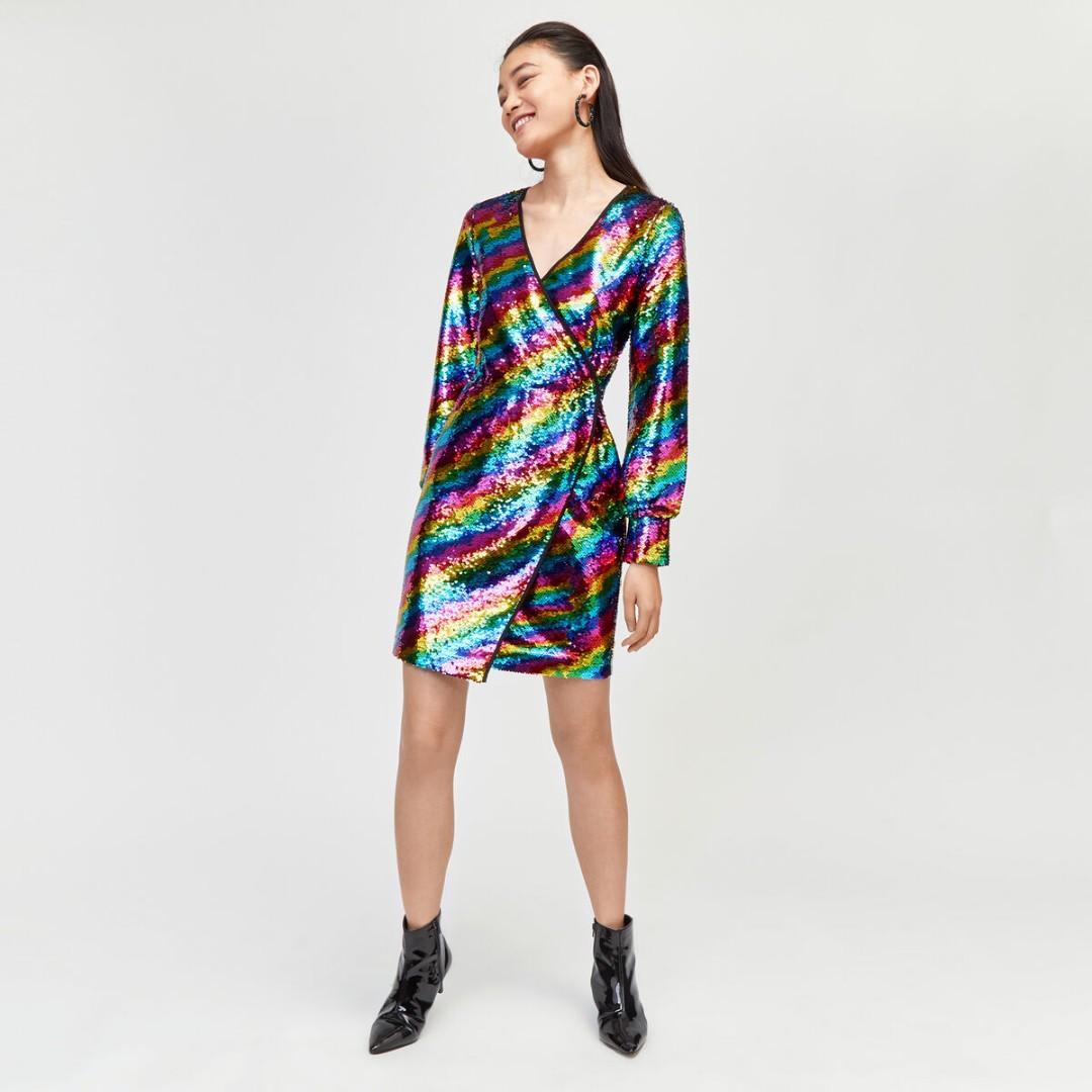Warehouse rainbow cheap dress
