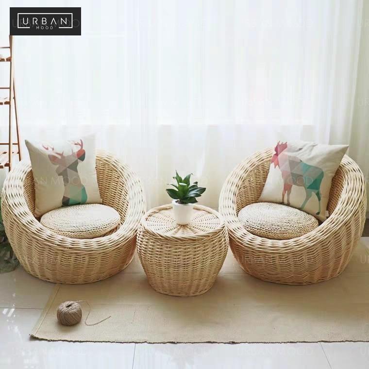 Wick rattan outlet sofa set
