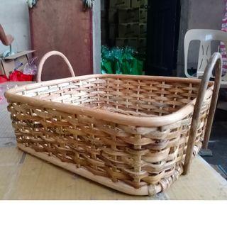 Medium, Brown Hand Woven Christmas Gift Basket