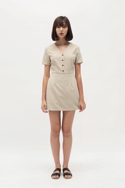V neck romper dress Clearance