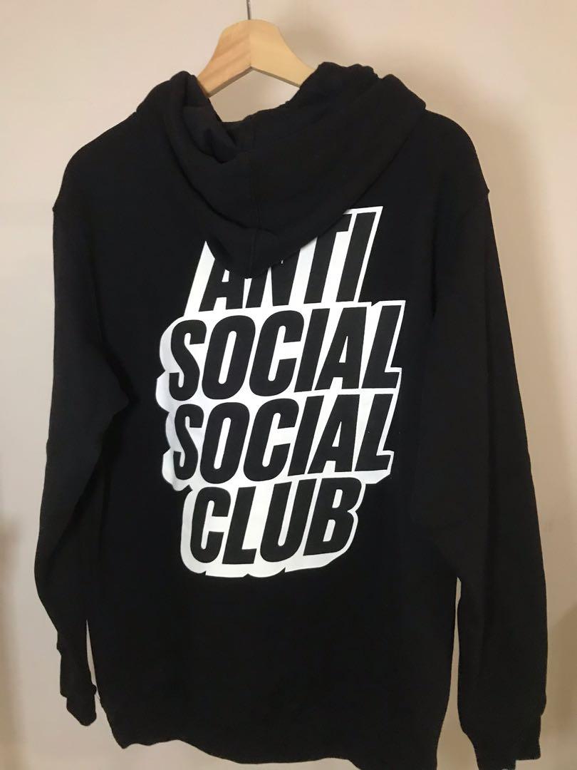 Anti Social Social Club ASSC blocked logo black hoodie