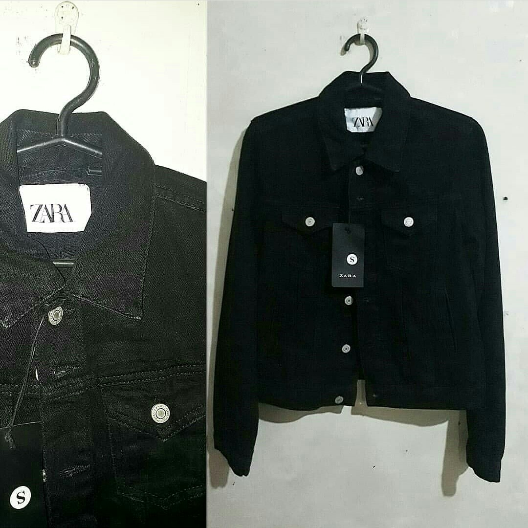 zara black denim jacket