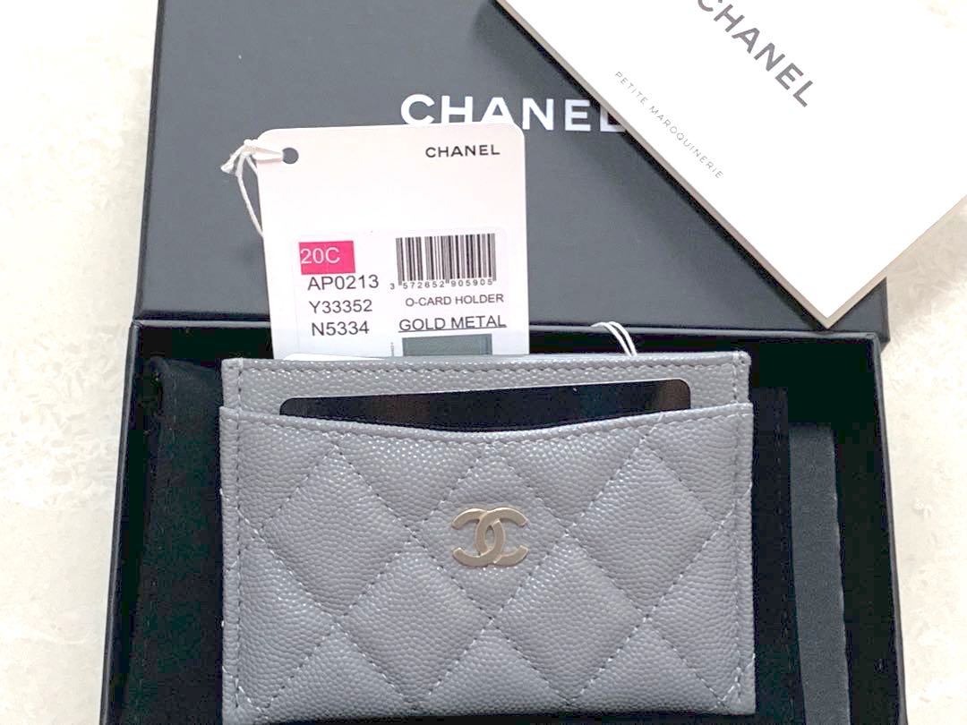 Chanel Card Holder Grey 20C