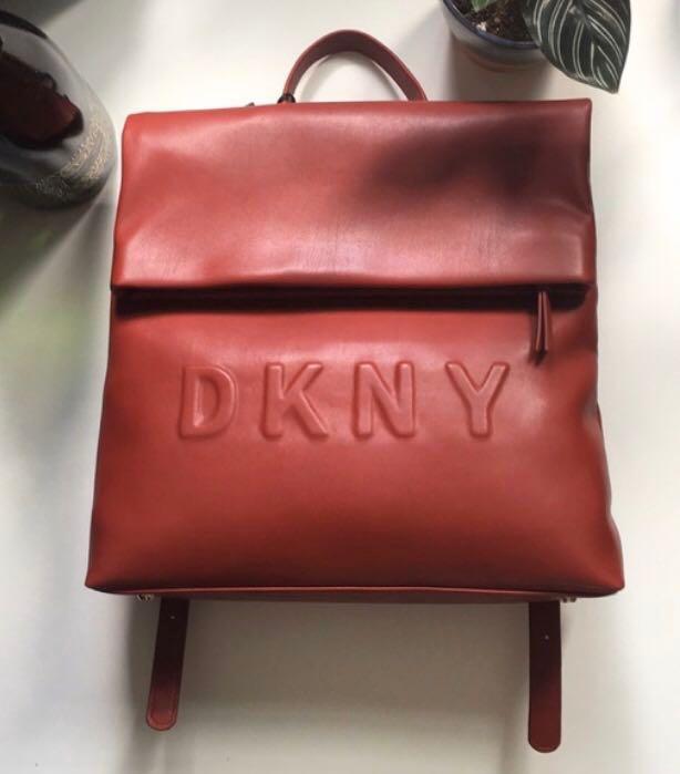DKNY Tilly Medium Logo Backpack color red