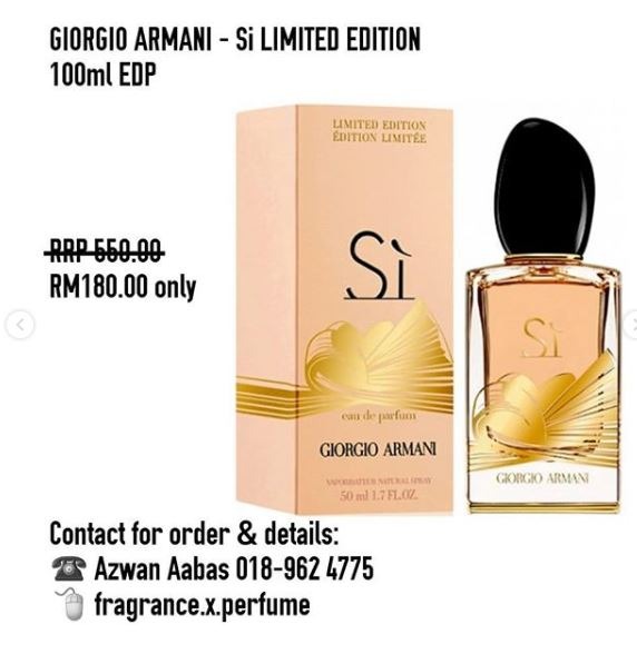 Giorgio Armani - Si Limited Edition, Beauty & Personal Care, Fragrance &  Deodorants on Carousell