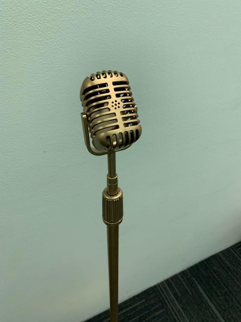 Gold Microphone Stand Display, Vintage & Collectibles, Vintage